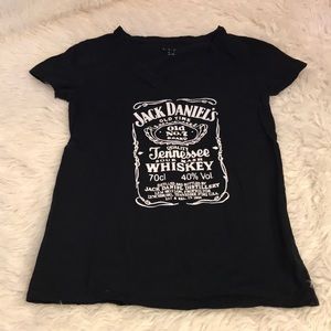 Jack Daniels black v neck small shirt